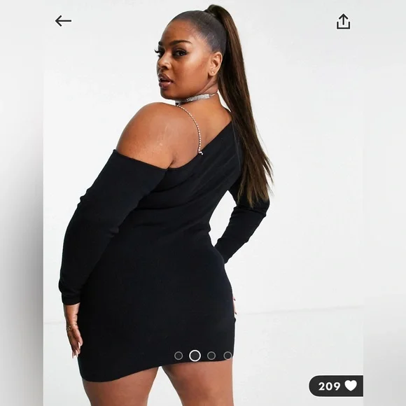 ASOS Knitted Sweater Dress with Rhinestone Strap - Picture 3 of 5